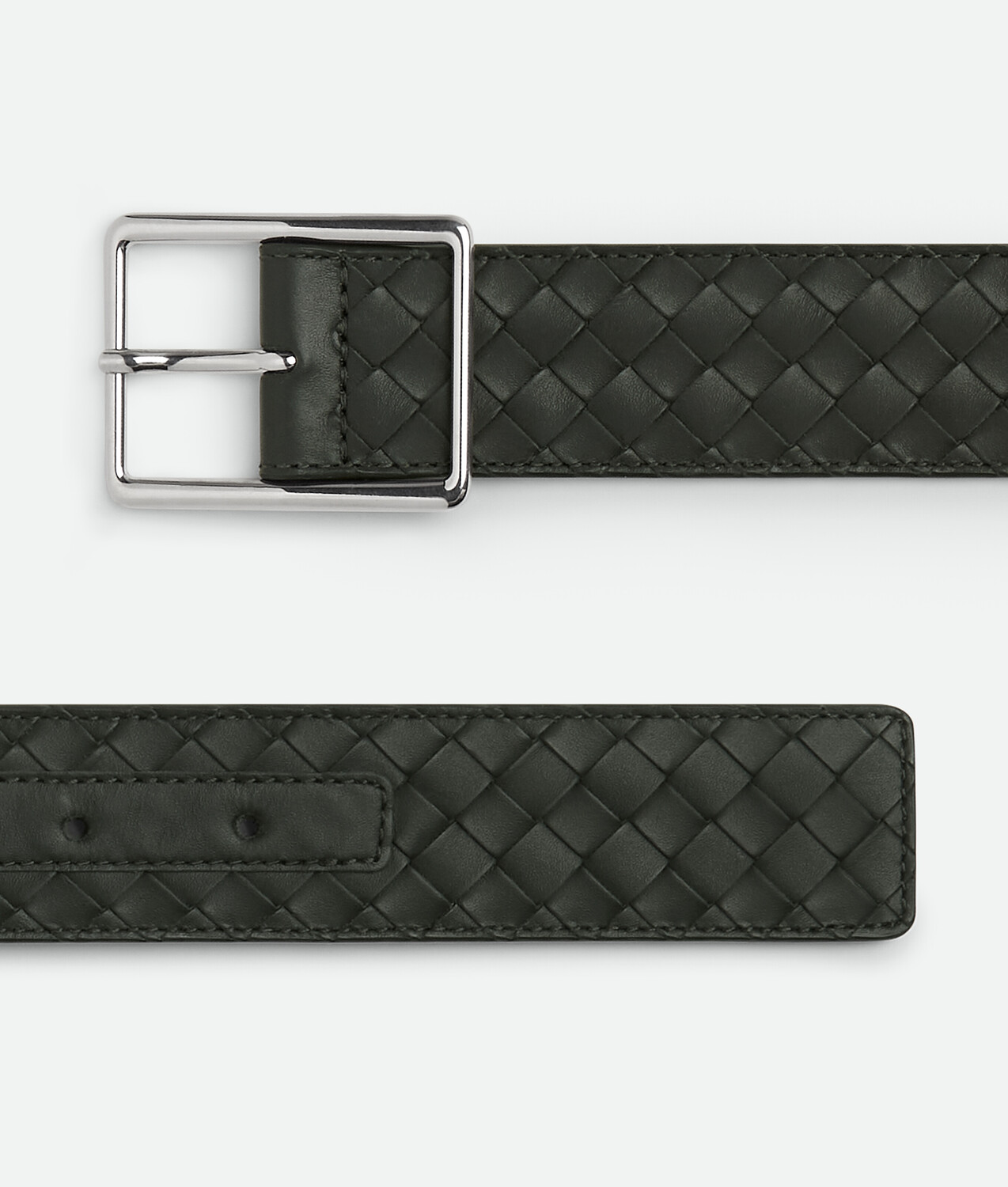 Intrecciato piccolo belt BOTTEGA VENETA, темно-зеленый — фото 4