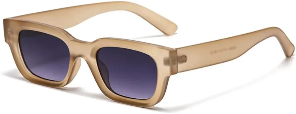 

Женские прямоугольные винтажные солнцезащитные очки в стиле ретро с заостренными кончиками, женские очки «кошачий глаз», очки для вождения UATXTAU, Brown