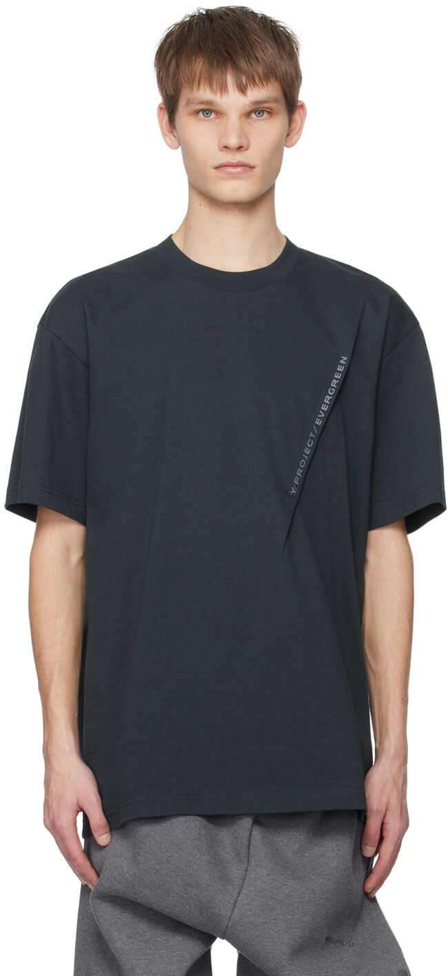 

Черная футболка с защипами Y/Project, цвет Evergreen vintage black