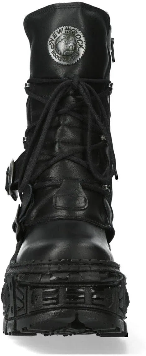 New Rock Новые ботинки Rock Boots унисекс WALL373-S5, черные, кожаные, на платформе, в готическом стиле, эмо, готик-панк — фото 4