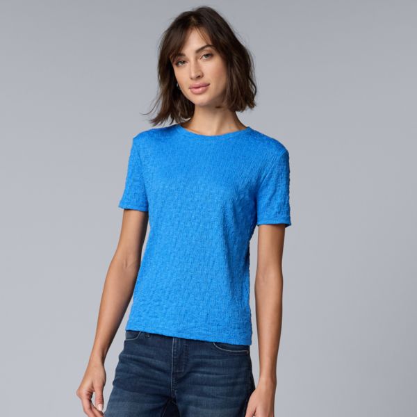 

Женская футболка с фактурой Simply Vera Vera Wang, цвет vera cerulean blue