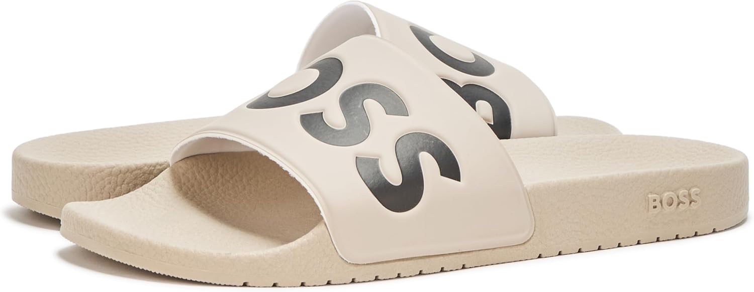 

BOSS Мужские сандалии-шлепанцы с большим логотипом, Light Mushroom