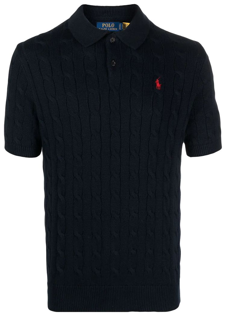 

Свитер Polo Ralph Lauren с короткими рукавами и косами, синий