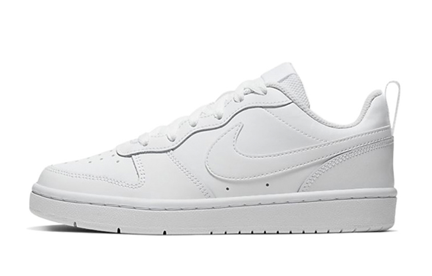 Nike Court Borough с кожаной амортизацией, устойчивые к истиранию и скольжению, низкие детские скейтбординг кроссовки White Blue