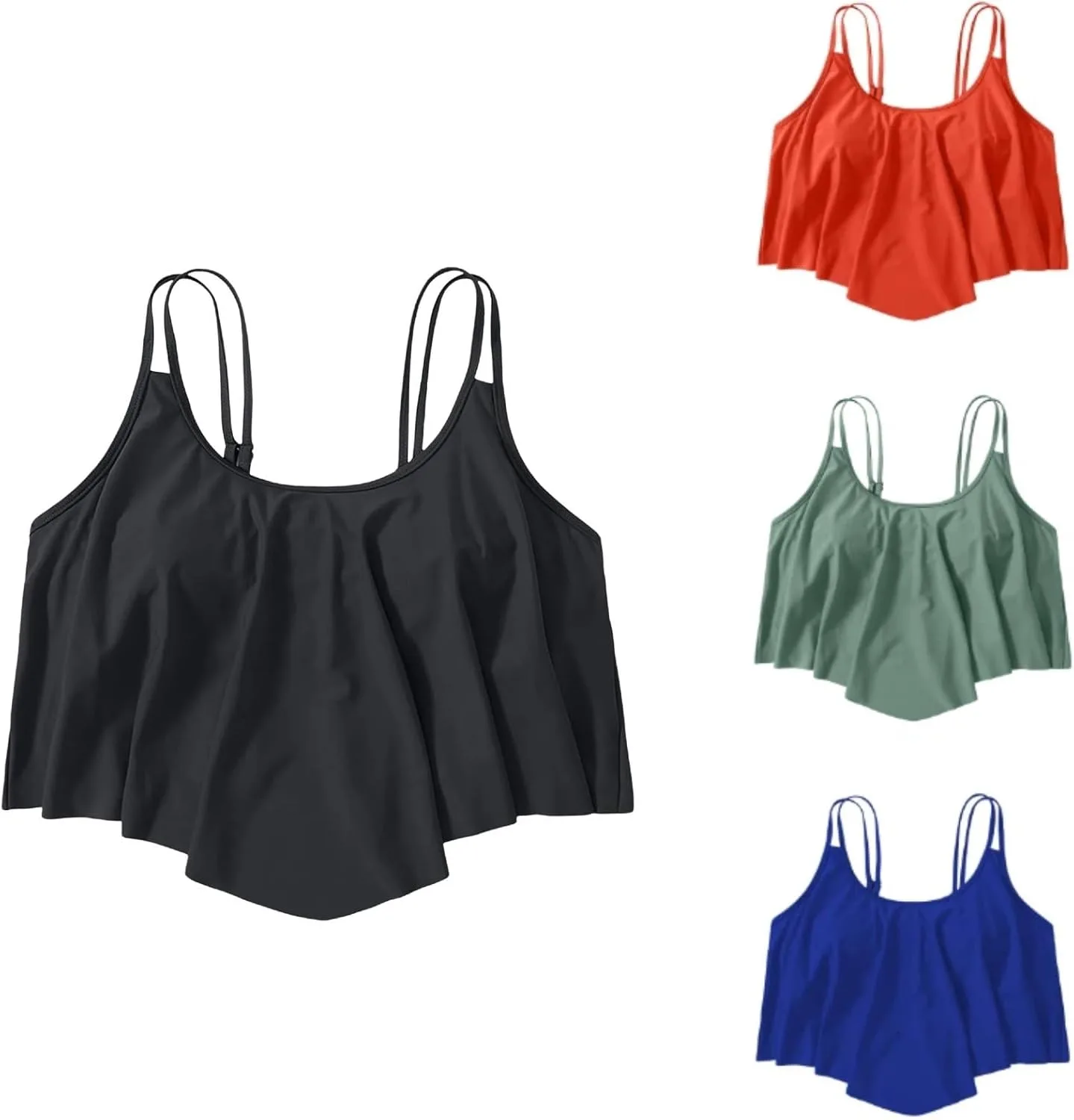 

Женский топ для плавания с ярусными рюшами и регулируемыми бретелями TianGiKi