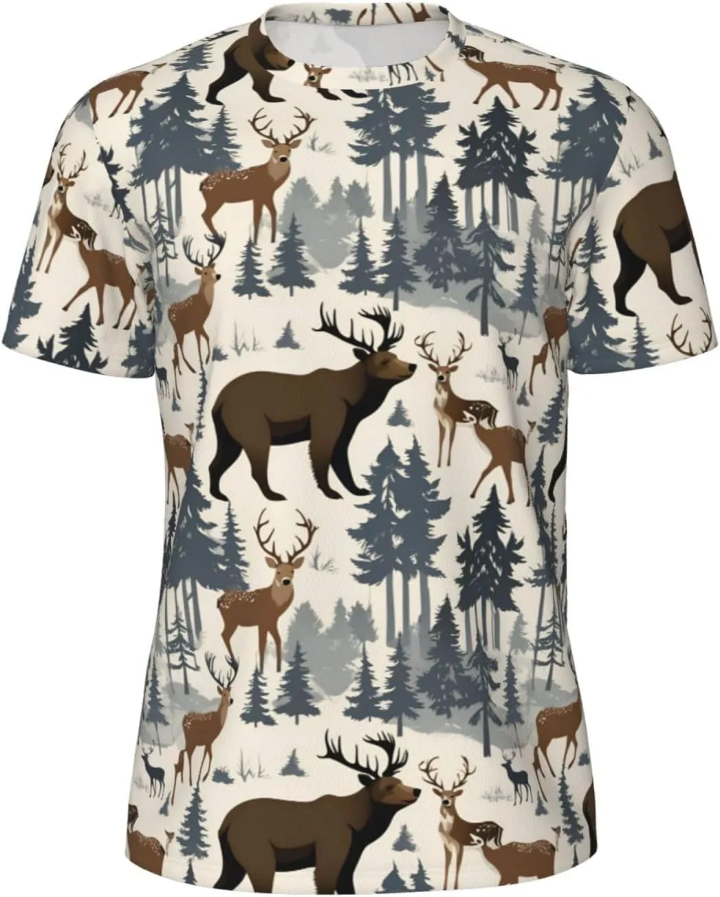 

Футболка мужская летняя с принтом Animal Wilderness Bear Deer, легкая и дышащая SDFHU