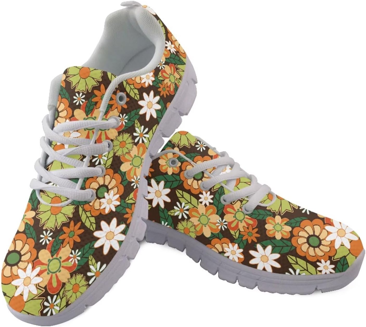 

Кроссовки Jeiento для бега, модные и дышащие, для женщин и мужчин, с мягкой амортизацией, спортивные кроссовки для ходьбы и тренировок в спортзале, Bright Blossom Flower