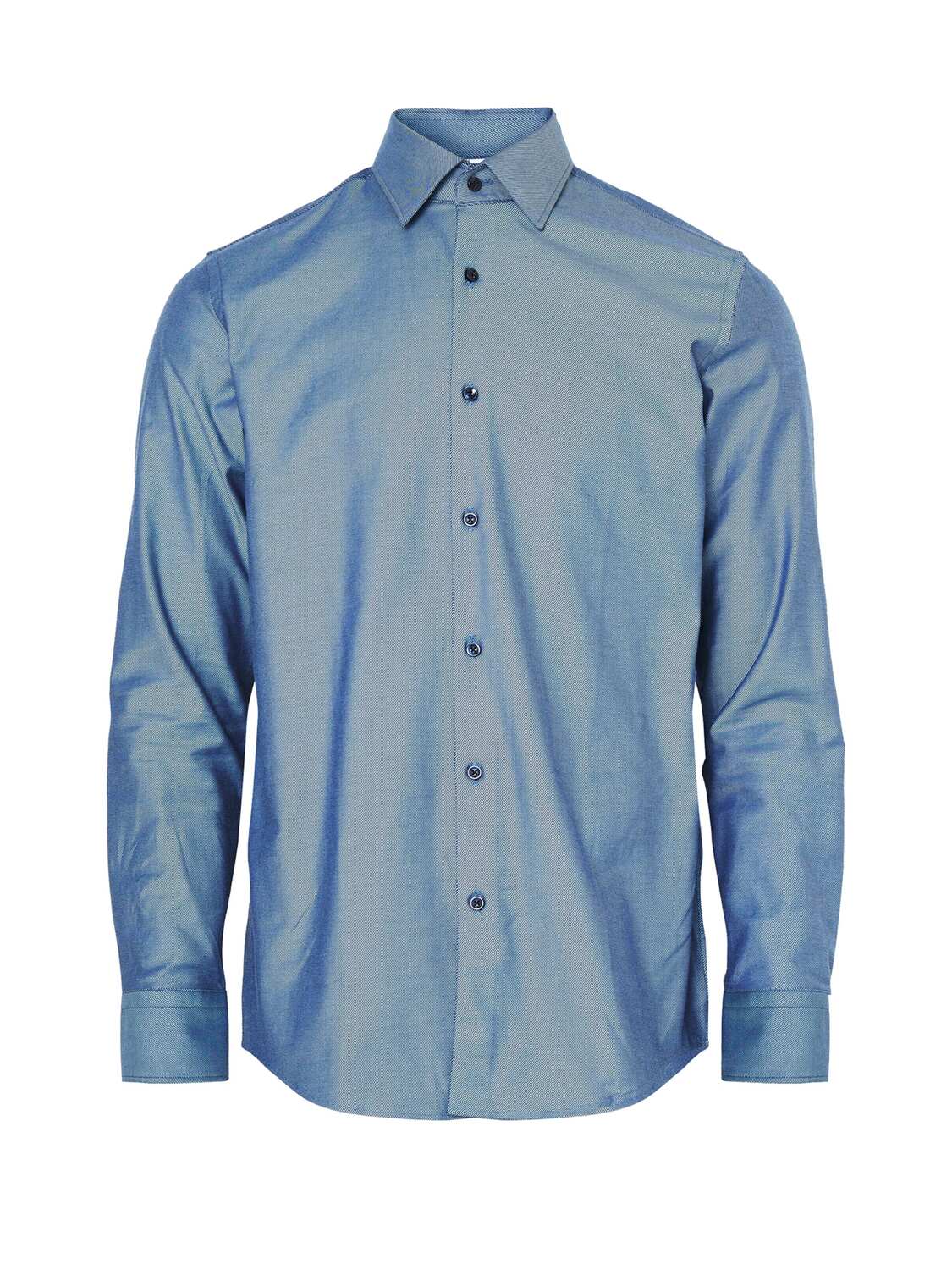 

BOSS Рубашка 'H-HANK' с пуговицами, синяя, морская синяя, силуэт slim fit