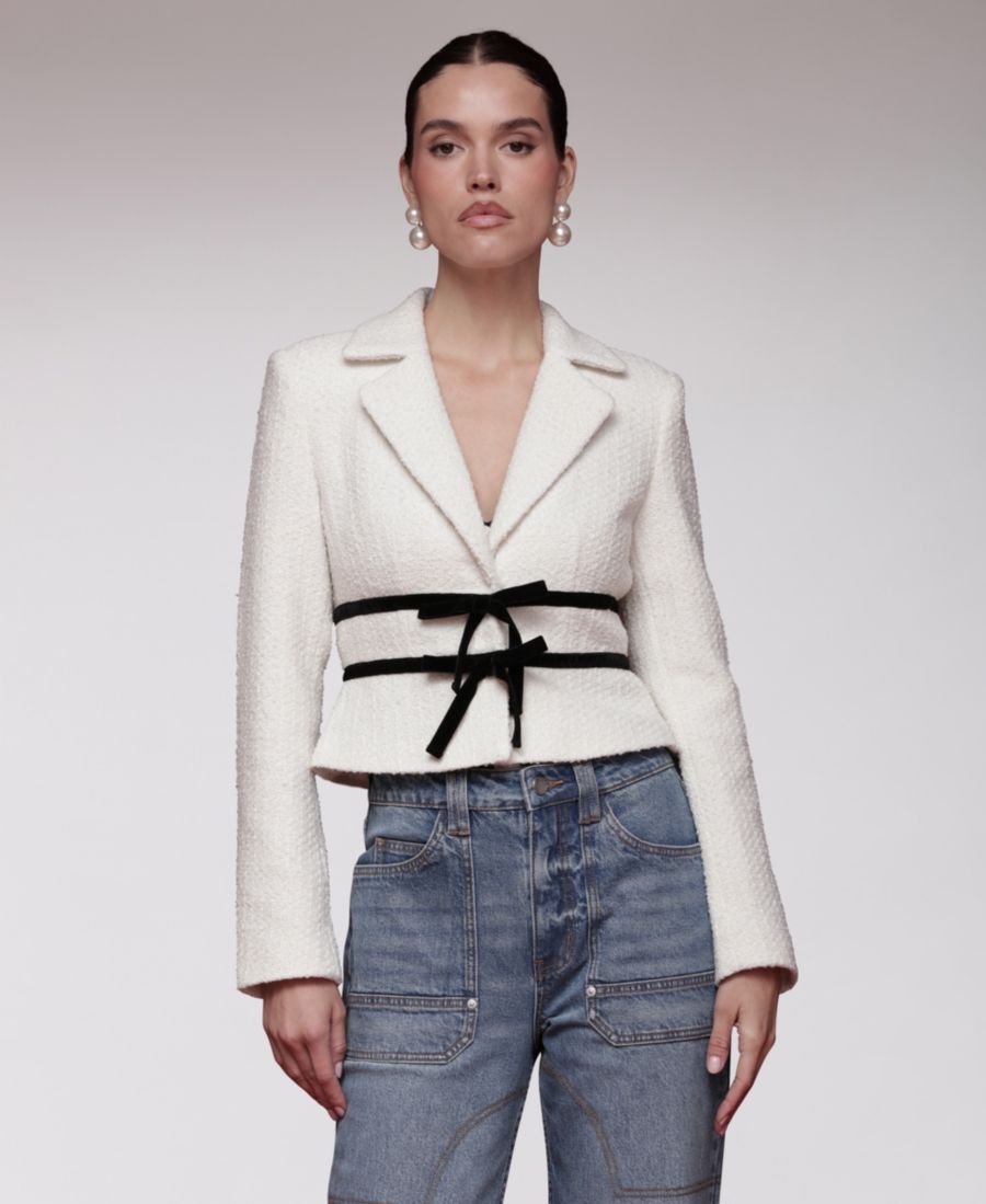 

Женская жакет с длинными рукавами и бантом Avec Les Filles, Ivory