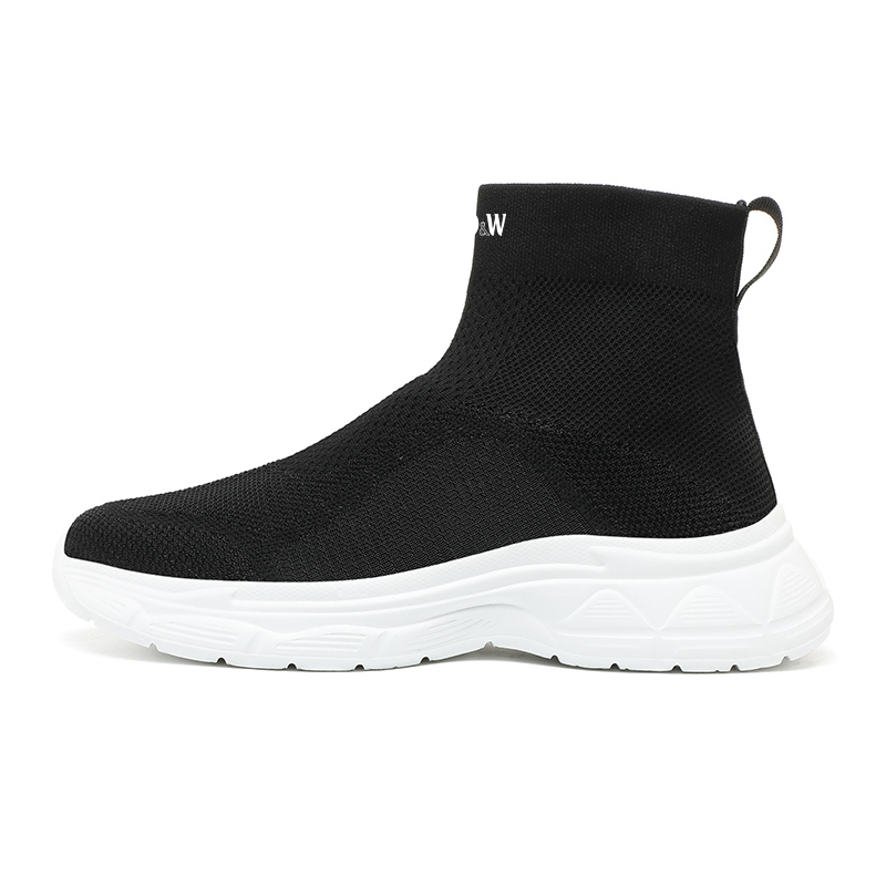 

D&W Антискользящие и износостойкие дышащие мид-топы унисекс черно-белые, цвет Black White