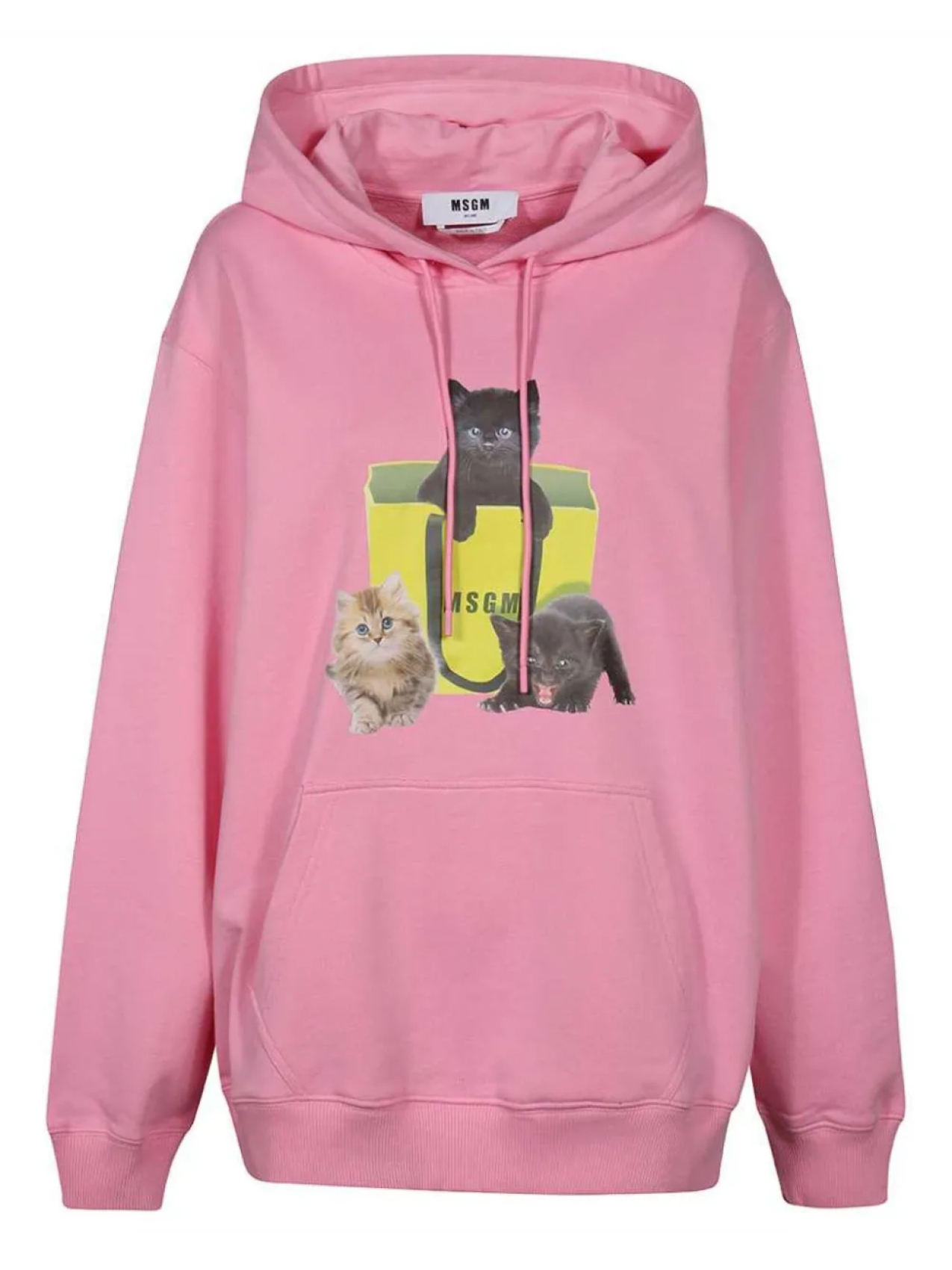 

Толстовка с капюшоном из хлопка MSGM, розовый