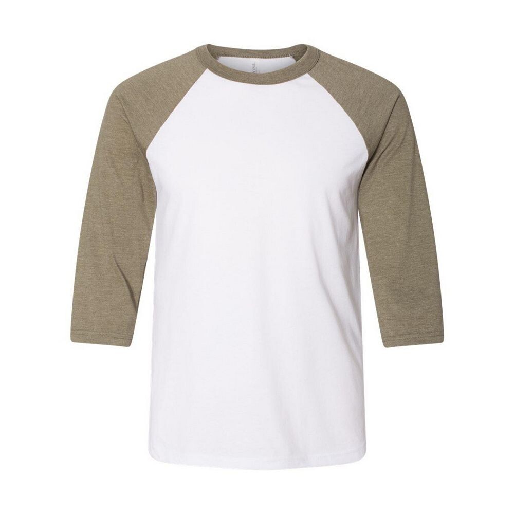 

Бейсбольная футболка BELLA + CANVAS с рукавом три четверти Bella+Canvas, цвет White Heather