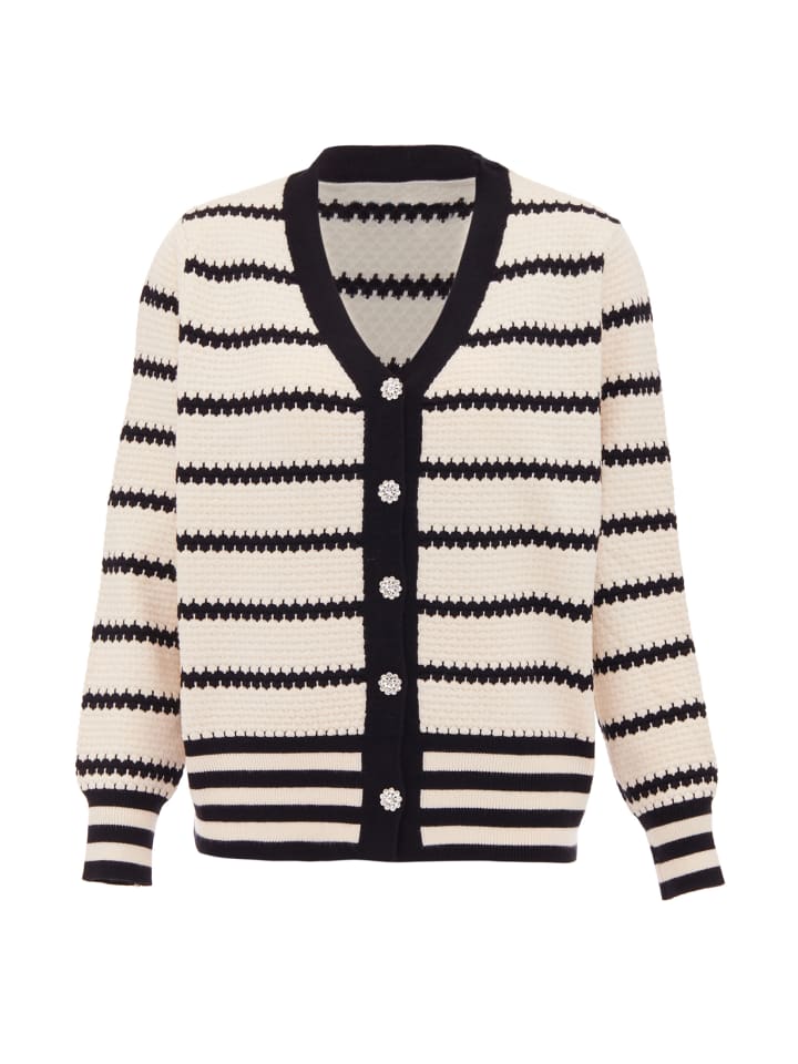 

Женский кардиган из шерсти белого/черного цвета usha BLUE LABEL