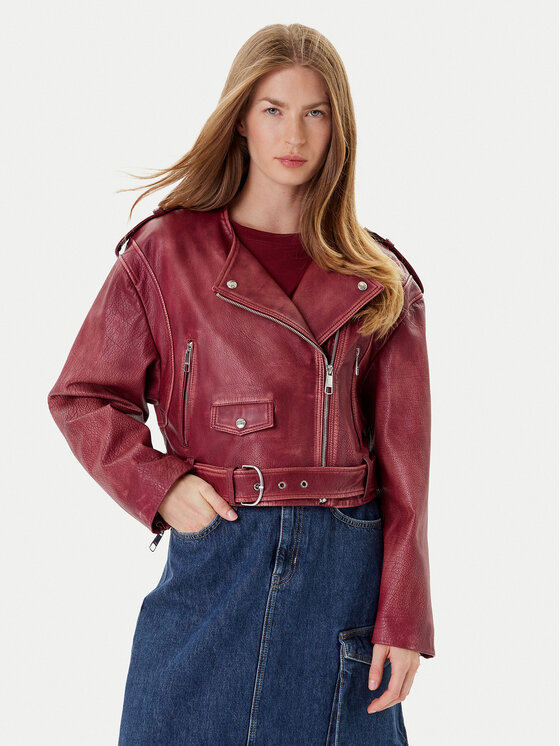 

Кожаная куртка regular fit C_Sadora 50543026 Boss, красный