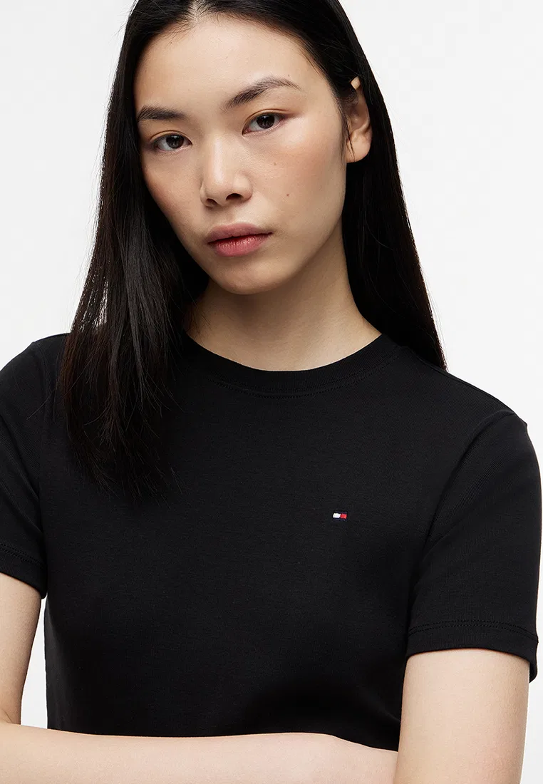 Футболка с вышивкой флага, круглый вырез, TH Mainline Tommy Hilfiger, черный — фото 3