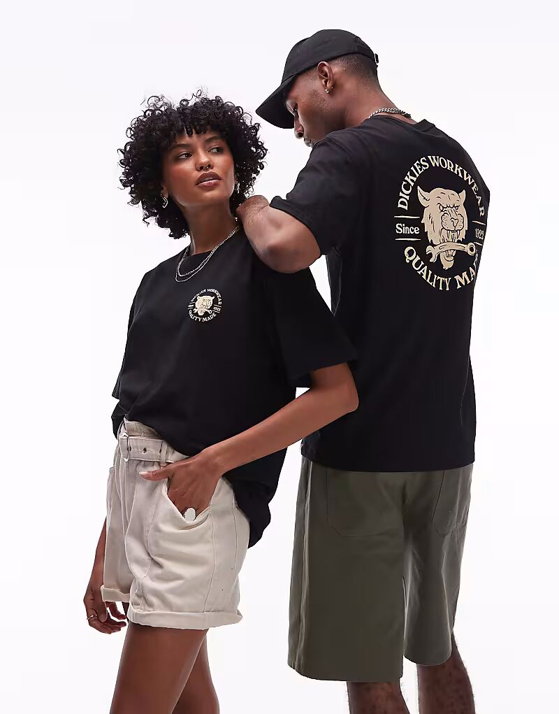 

Футболка Dickies с графическим принтом на спине в виде тигра, черная