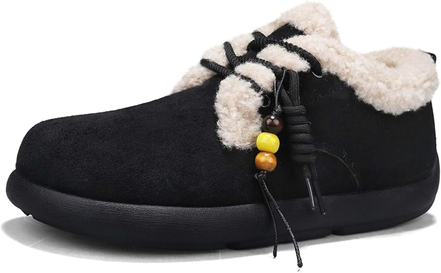 

Мужские и женские зимние теплые снежные ботинки с удобным круглым носком для прогулок и работы Generic, черный