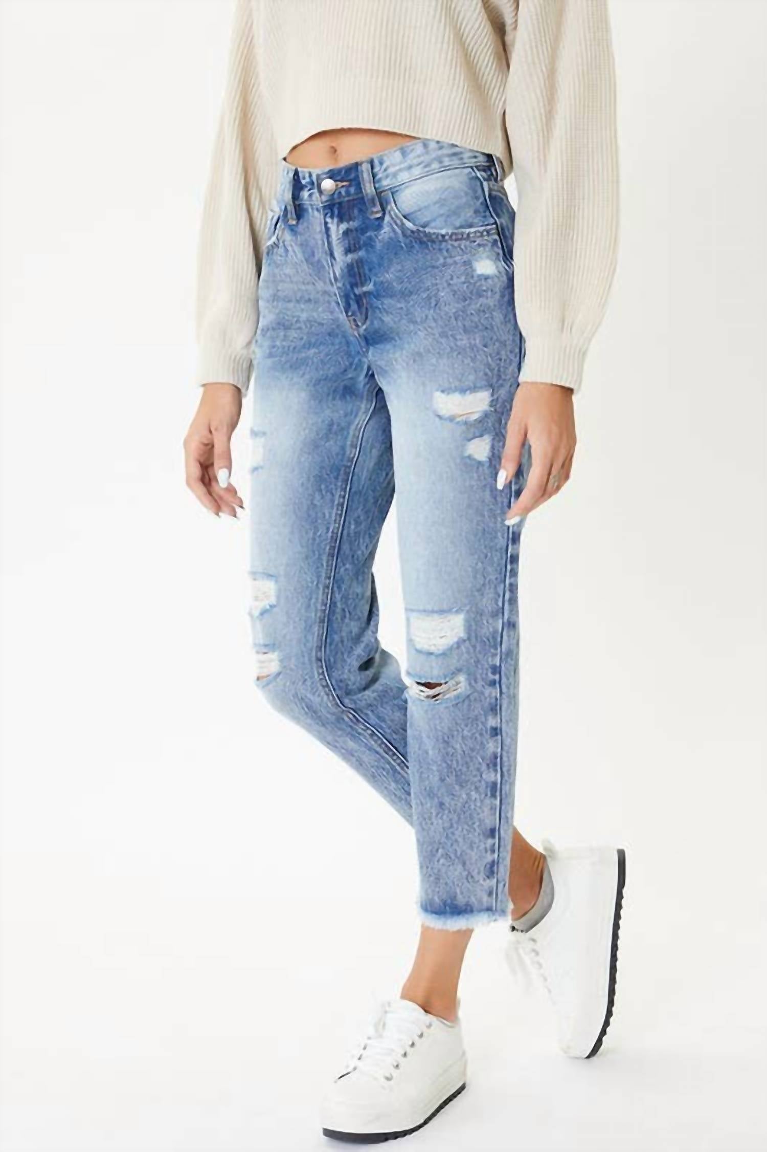 

Укороченные джинсы Mom с высокой талией, цвет Light Wash Nature Denim