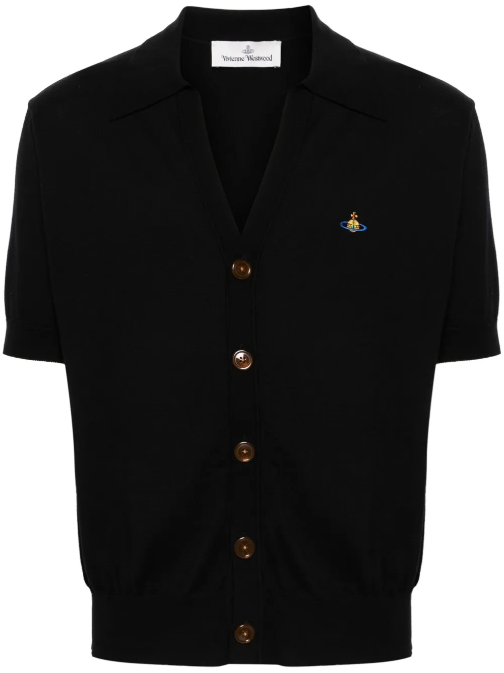 

Кардиган тонкой вязки с вышивкой Orb Vivienne Westwood, черный