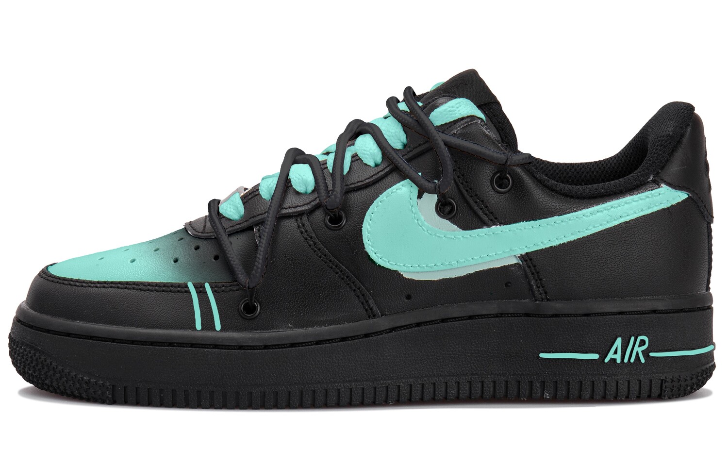 

Кроссовки Nike Air Force 1 Skateboarding Shoes Unisex Low-top Black/green, черный/зеленый