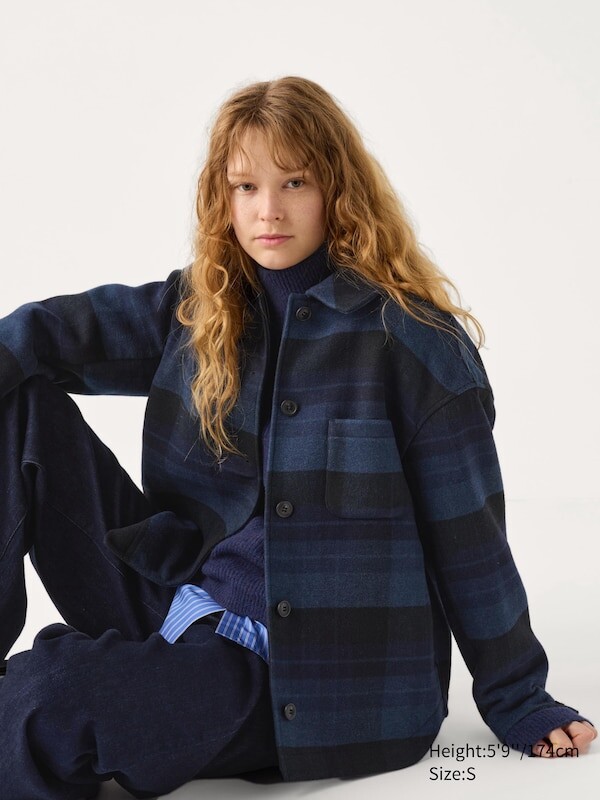 

Короткая куртка оверсайз Uniqlo, синий