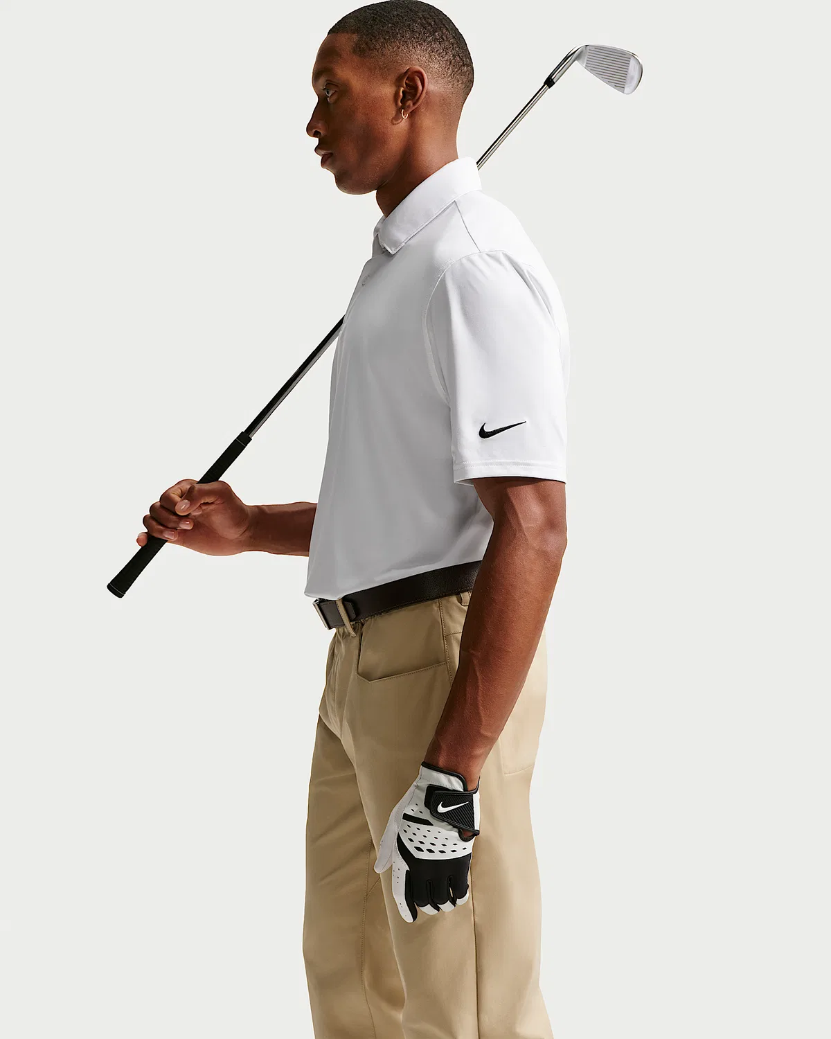 Мужское поло Nike Velocity Dri-FIT Sleeve Logo Golf, White/Black — фото 3
