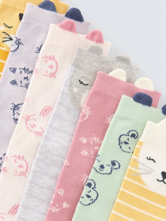 Детские носочки с мордочками животных John Lewis, Pack of 7, Multi — фото 2