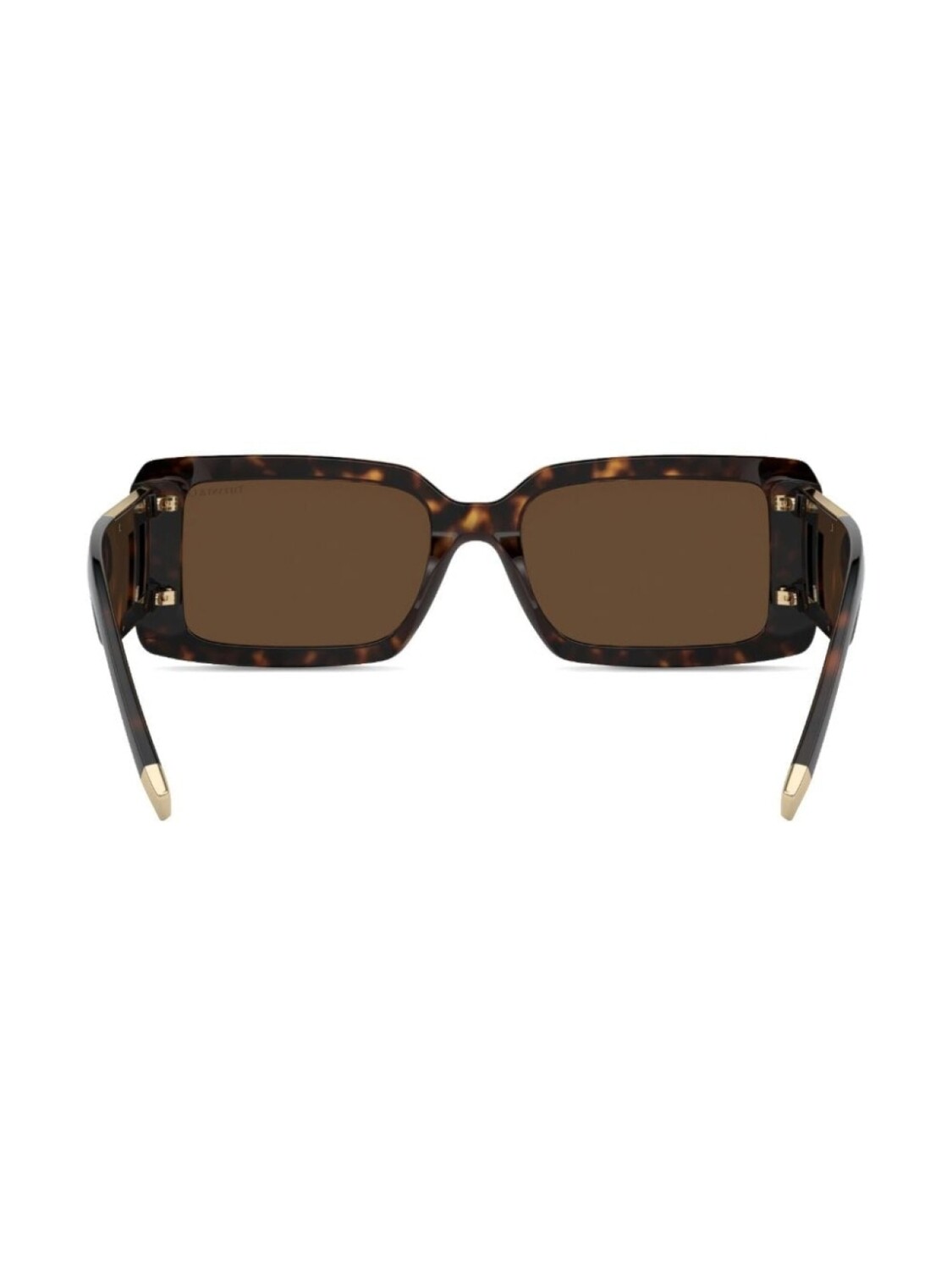 Tiffany & Co Eyewear солнцезащитные очки в прямоугольной оправе, коричневый — фото 4