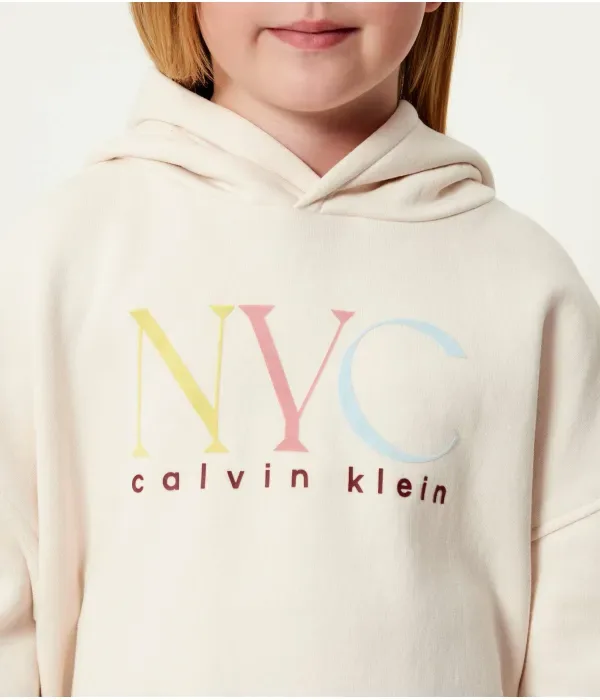 Толстовка с графическим принтом Нью-Йорка regular fit Calvin Klein Jeans, бежевый — фото 4