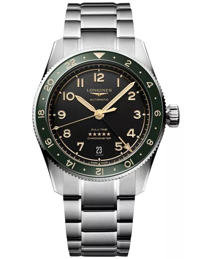 

Мужские швейцарские автоматические часы Spirit Zulu Time с браслетом из нержавеющей стали, 39 мм Longines