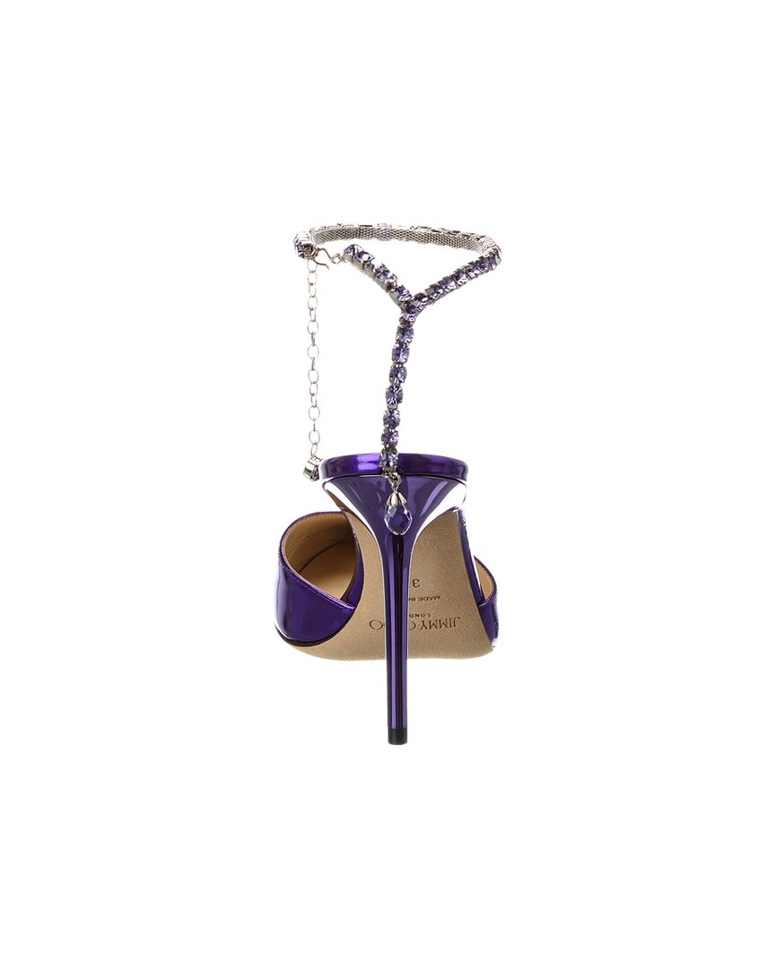 Туфли-лодочки Jimmy Choo Saeda 100 из кожи, фиолетовый — фото 3