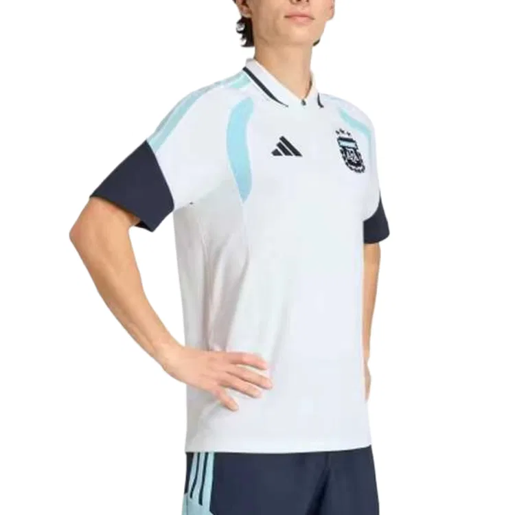 Поло унисекс белое с круглым вырезом прямой крой Adidas, White — фото 3