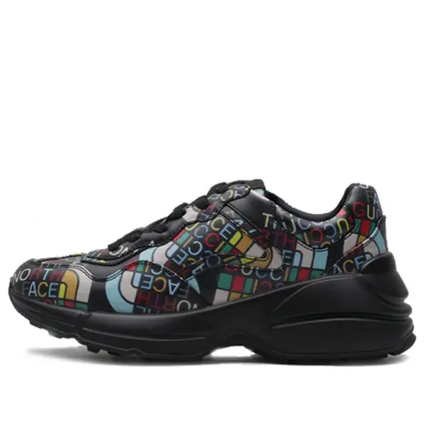 Кроссовки rhyton 'black the north face' Gucci, черный