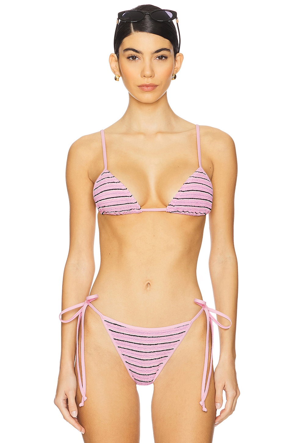 

Треугольный бикини-топ Luana Bond Eye, pastel pink stripe