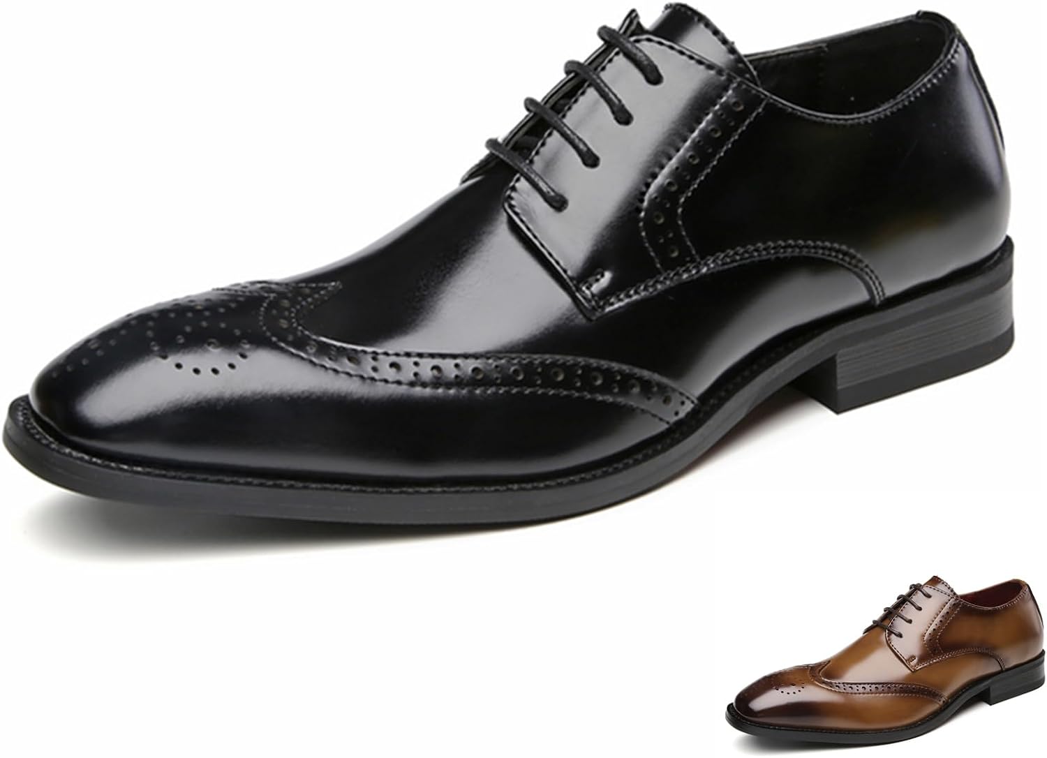 

Мужские туфли OXNEUHG Wingtip Brogue из натуральной кожи с ручной строчкой, капита носок, шнуровка, низкий верх, дерби, повседневные, для офиса, бизнес-мероприятий, свадеб и формальных случаев, черный