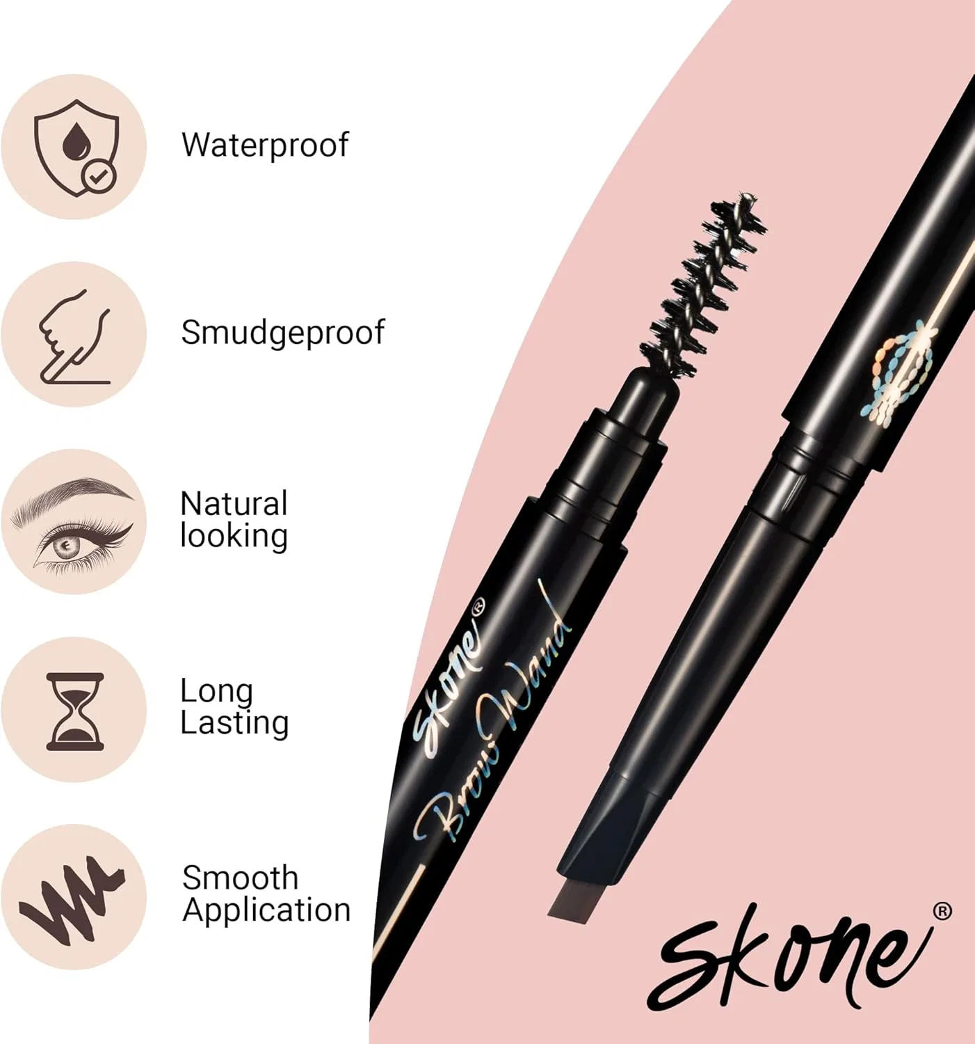 Карандаш для бровей Skone Totally Defined Waterproof Eyebrow Wand Chocolate — фото 3
