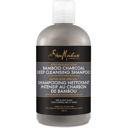 

Shea Moisture African Black Soap Глубоко очищающий шампунь с бамбуковым углем, 13 унций, 384 мл