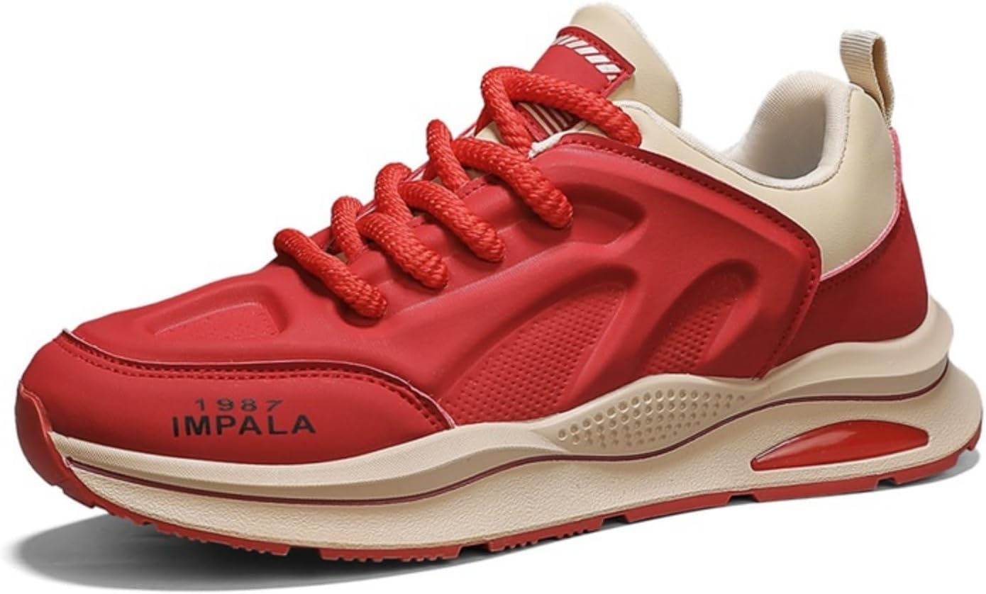 

Мужские модные кроссовки со шнуровкой, легкие повседневные удобные нескользящие обувь, подходящая для ежедневного отдыха и активного использования на улице Aokisx, красный