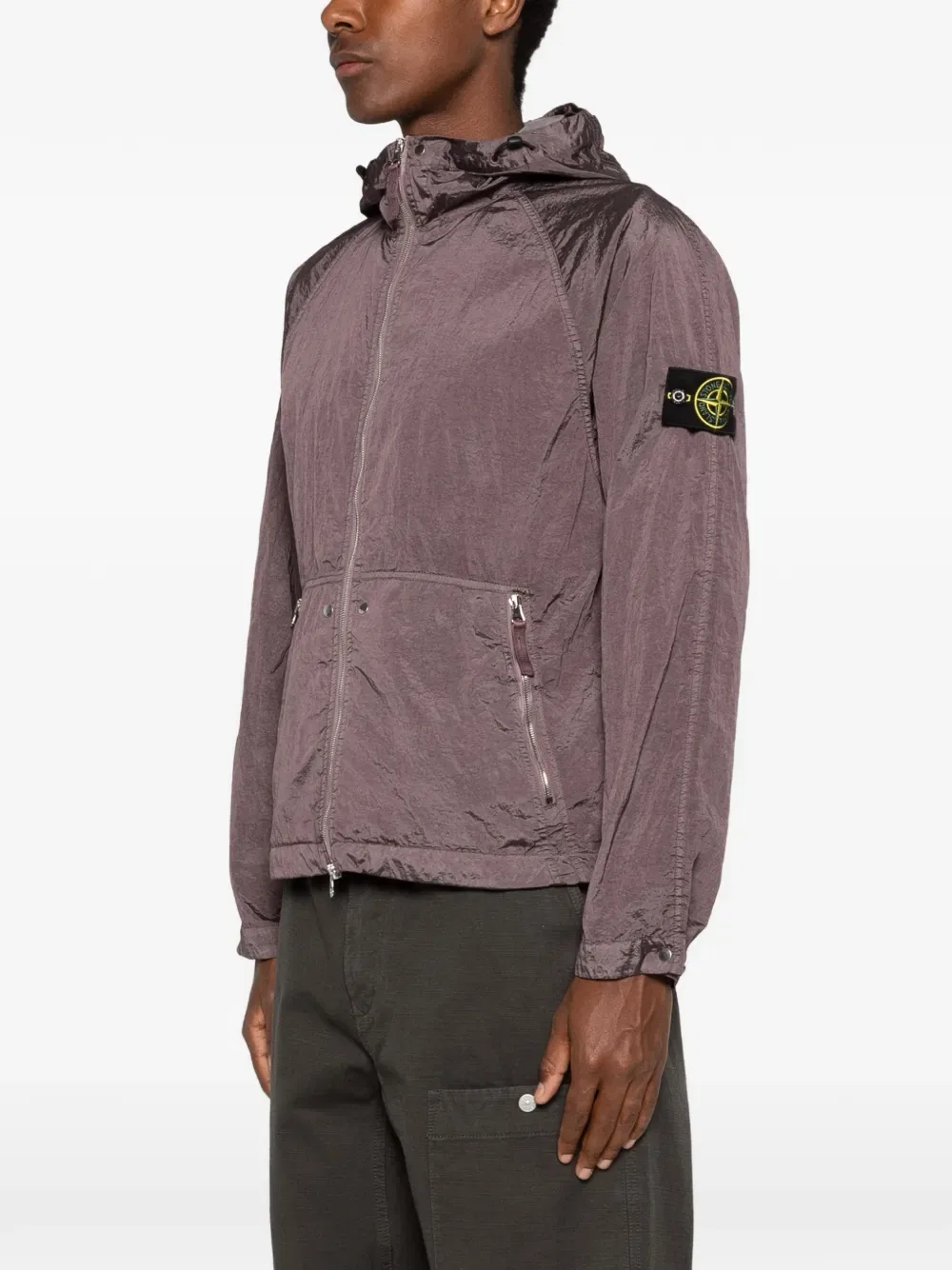 Куртка с капюшоном и нашивкой с логотипом Stone Island, фиолетовый — фото 3