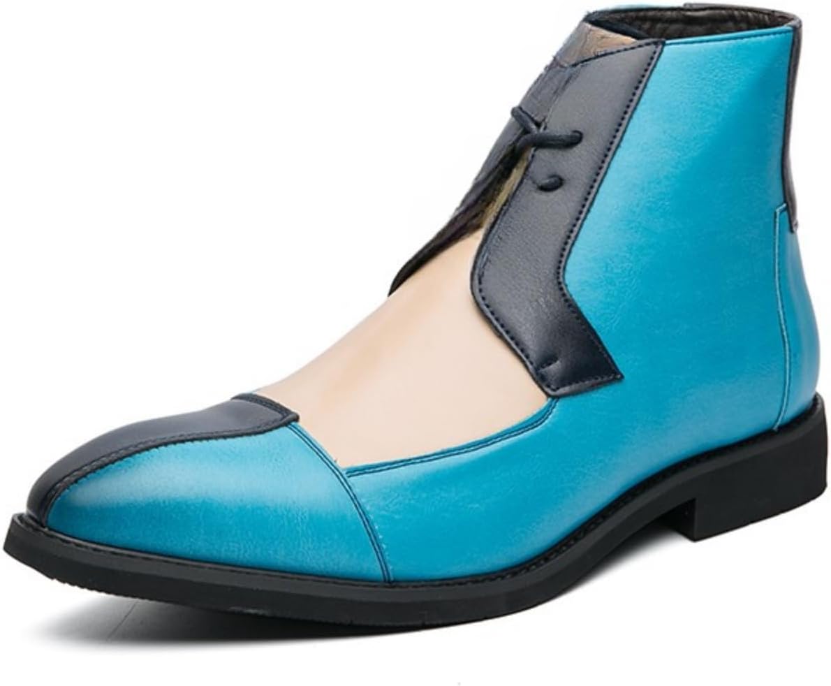 

Мужские кожаные ботинки Челси средней высоты - слипоны и шнуровка, ботинки до щиколотки для повседневной носки, разноцветный дизайн с противоскользящей подошвой Kelibasi