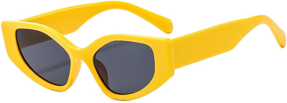 

Ретро солнцезащитные очки в толстой оправе, многоугольные, женские, винтажные, в стиле панк, «кошачий глаз», модные солнцезащитные очки с защитой от УФ-излучения UV400 TYUVIVO, Yellow