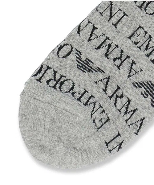 Носки Emporio Armani с рисунком медведя и логотипом, светлый синий — фото 4