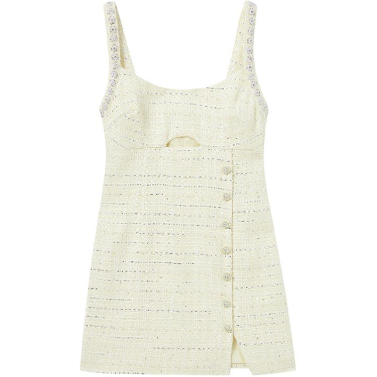 

Платье с отделкой букла и стразами Self-portrait, желтый