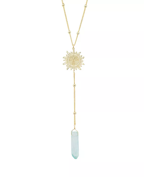 

Y-Образное ожерелье из кварца Aqua или Aurora Borealis Macy'S, aqua