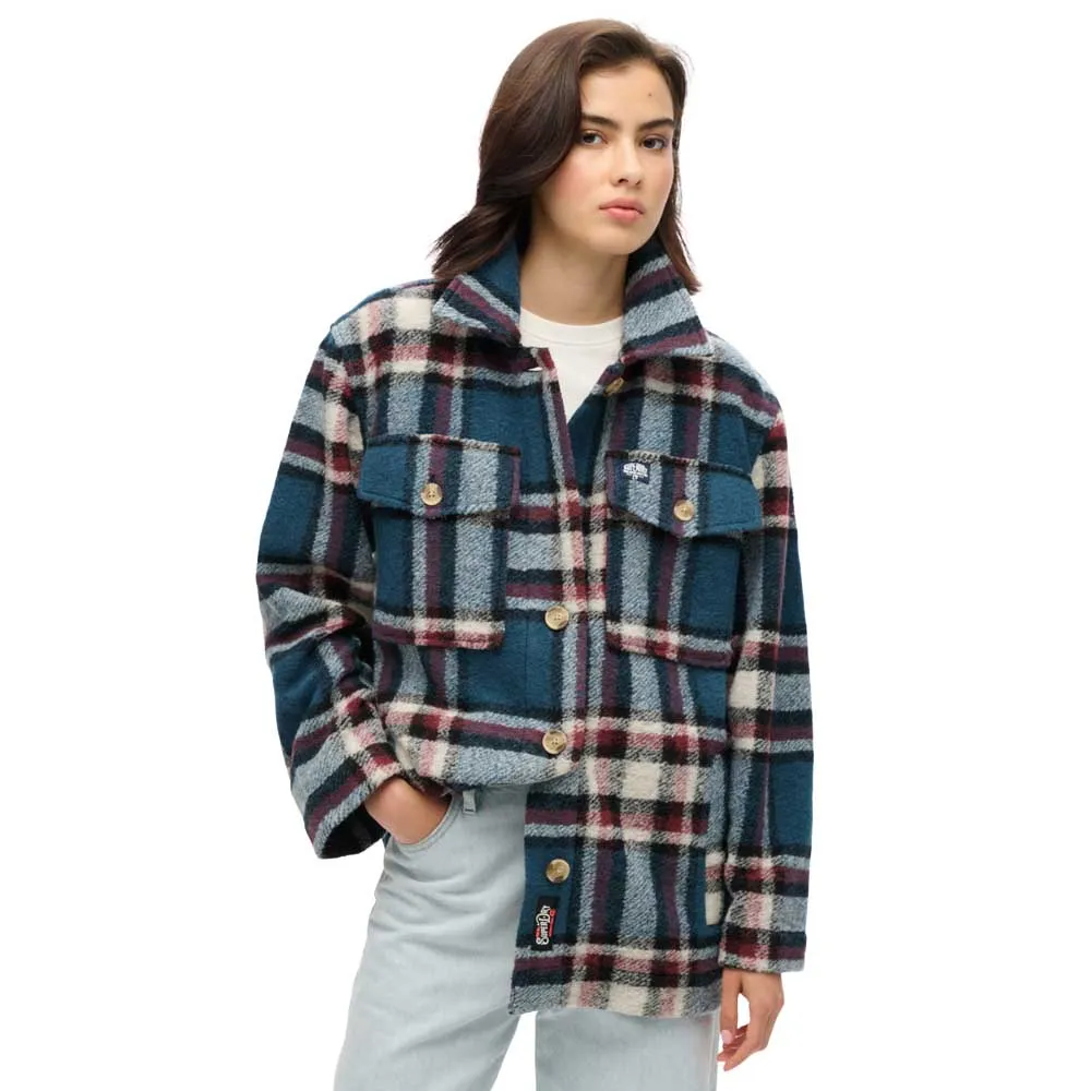 

Верхняя рубашка Superdry Heavyweight Unlined, синий