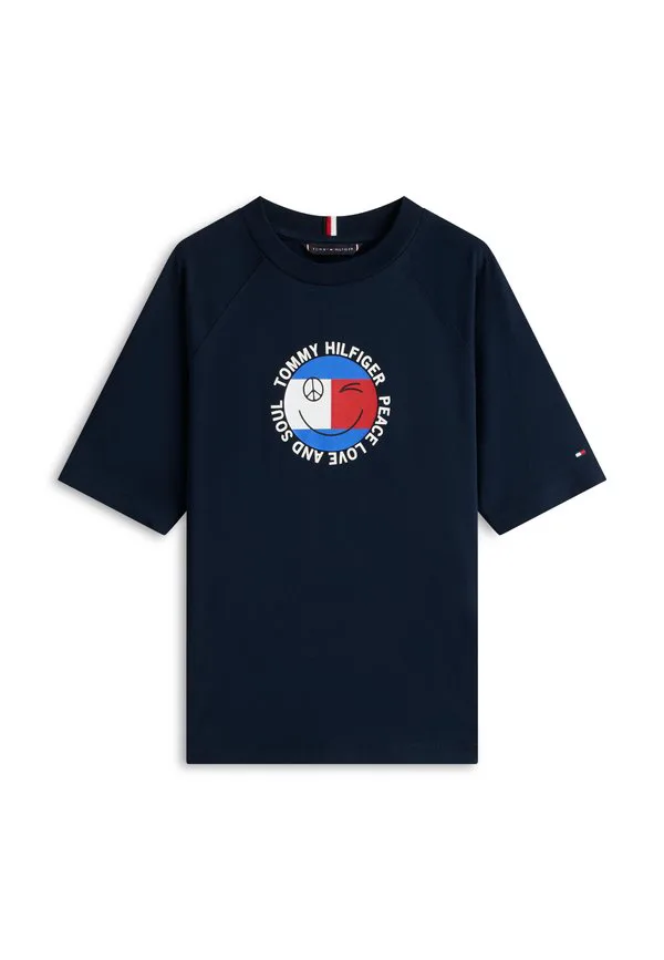 Футболка с принтом в виде флага-смайлика Tommy Hilfiger, Dark Night Navy — фото 4