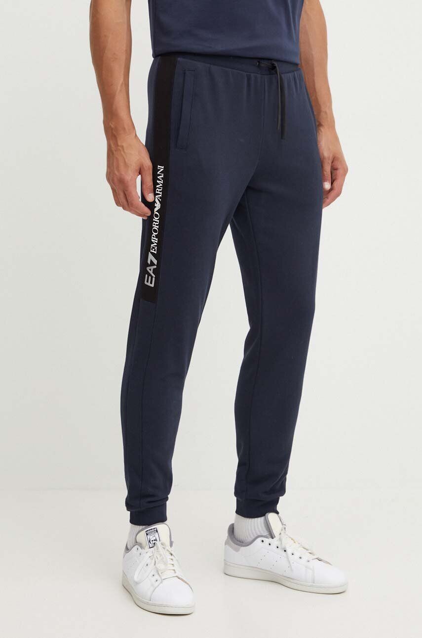 

Хлопковые спортивные брюки EA7 Emporio Armani, темно-синий