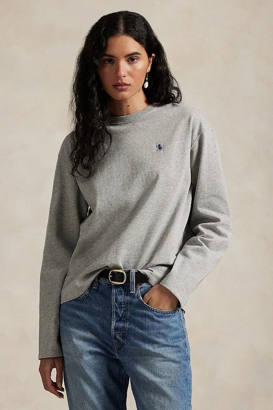 

Хлопковая водолазка Polo Ralph Lauren, серый