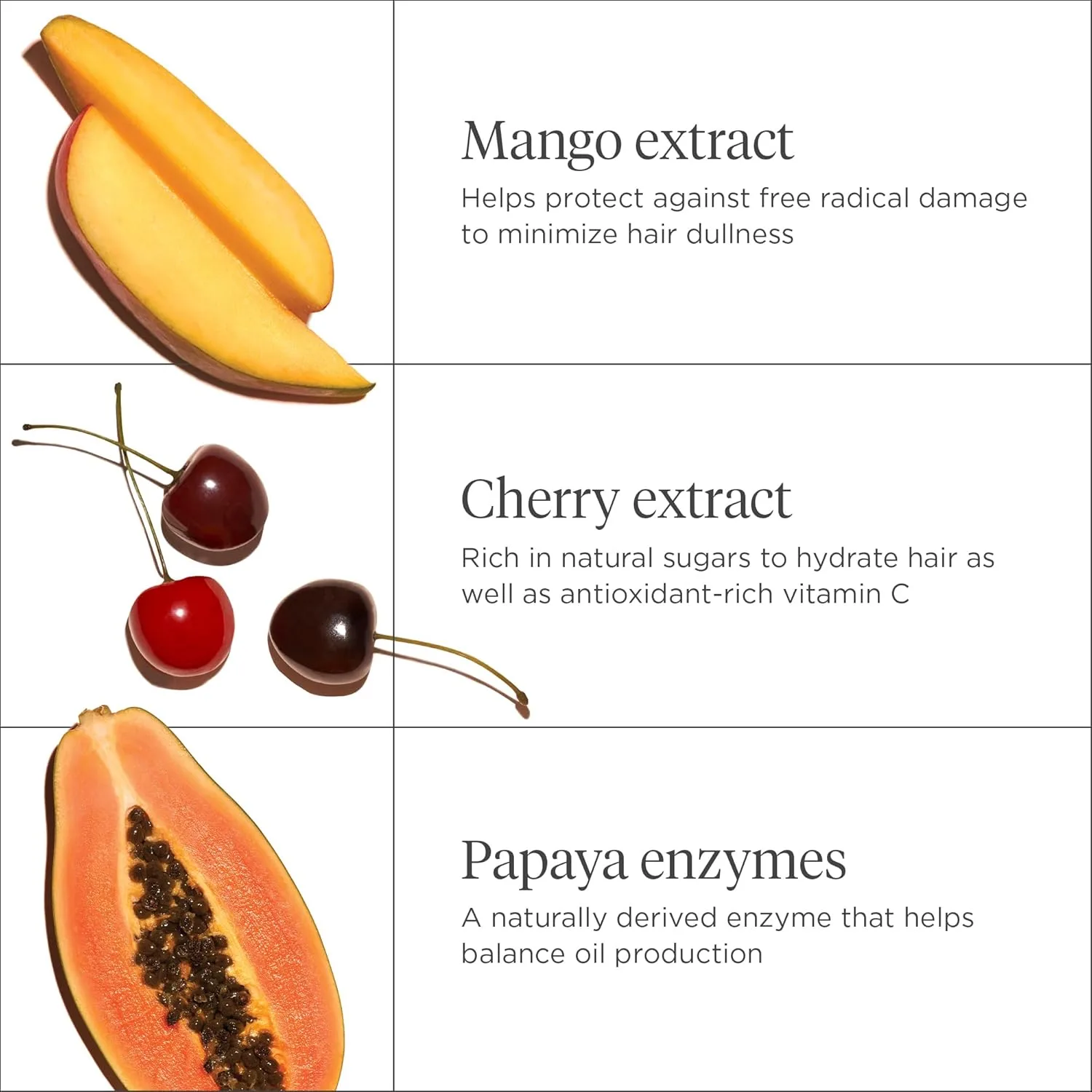 Briogeo Superfoods Mango + Cherry набор для жирных волос: шампунь и кондиционер для баланса, 2 x 370 мл — фото 3