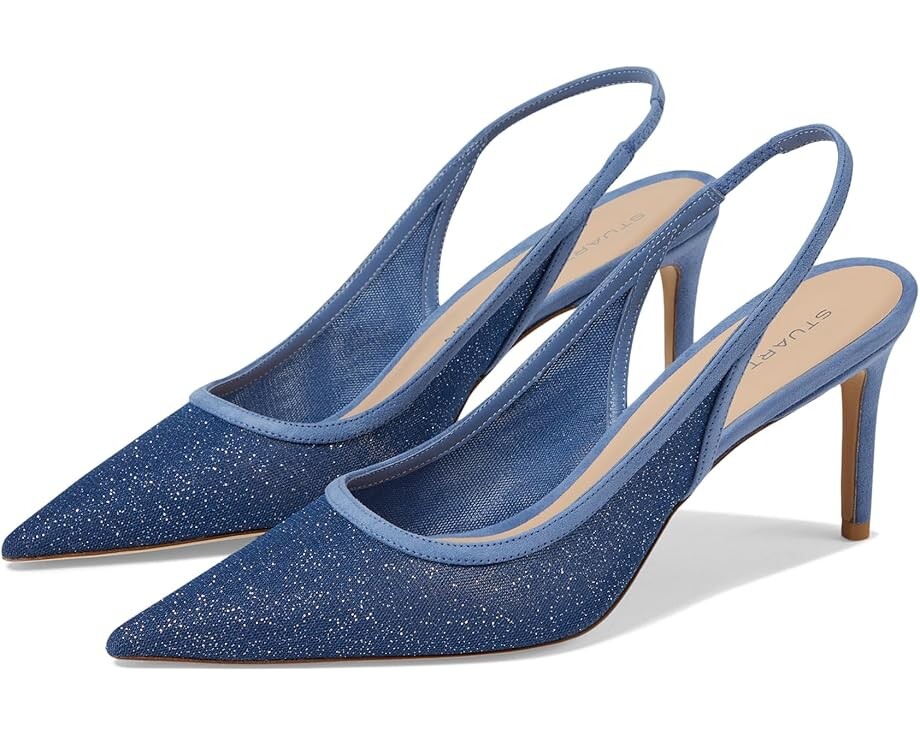 

Туфли Stuart Weitzman Stuart 75 Slingback Pump, цвет Blue Steel